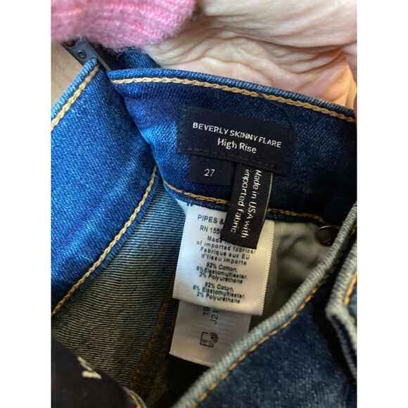 Veronica Beard x Tuckernuck Beverly Skinny Flare High Rise Blue Jeans, Size 27 - Picture 4 of 7